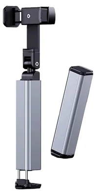 Produktbild von INF Klappbarer 360 Grad Handyhalter ABS und Aluminium 12cmx3cm für Küche Silber