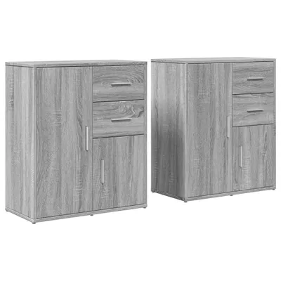 Produktbild von Sideboards 2 Stk. Grau Sonoma-Eiche 60x31x70 cm Holzwerkstoff