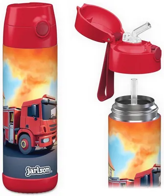 Isolierwasserflasche für Kinder mit Strohhalm - Edelstahl Thermosflasche
