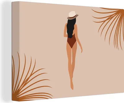 Produktbild von OneMillionCanvasses® - Leinwandbilder - 140x90 cm, Sommer - Frau - Abstrakt, Wandbilder Kunstdruck Wanddekoration