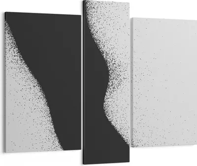 Produktbild von Bild auf Leinwand - Leinwandbild - 3 Teile - Schwarz Staub Weiß - 95x80cm - Wand Bild - Wanddeko - Wandbilder - Leinwanddruck - Bilder - Wanddekoration - Leinwand bilder - Wandbild - CB95x80-4744