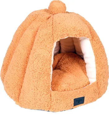 Produktbild von RAIKOU Kuschelhöhle Royal Pet ,Haustierhaus Höhle Nest Katzenbett für Kleine Katzen und Hunde waschbar Hell Orange Durchmesser: 58cm Höhe: 38cm