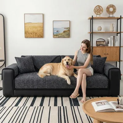 Obrázok produktu pre Poťah na pohovku z mikrovlákna, tmavosivý, 70x120 cm