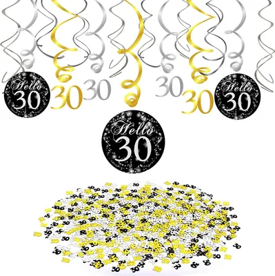 Produktbild von Konfetti für Dekorationen zum 30. Geburtstag, zum Aufhängen, 60 Stück