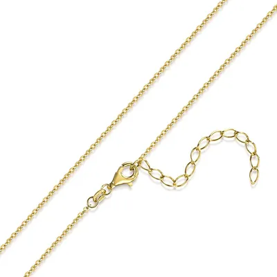 Produktbild von MATERIA by Matthias Wagner Gold Damen 1,2mm Ankerkette 925 Silber vergoldet 42-47cm längenverstellbar K143