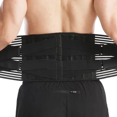 Produktbild von Rückenstütze aus atmungsaktivem Mesh für Damen und Herren zur Linderung von Rückenschmerzen im unteren Rückenbereich, verstellbarer Rückenstützgürtel für die Arbeit, rutschfeste Lendenwirbelstütze bei Ischias und Skoliose