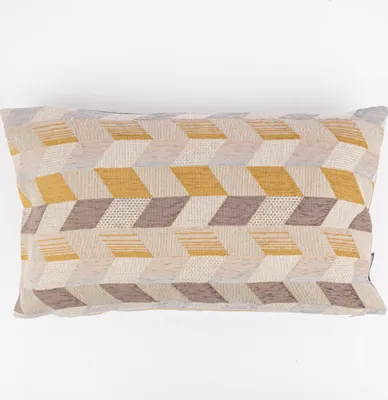 Produktbild von Kissenhülle Mira Rechtecke schräg beige braun gelb  in div. Größen Größe 30x50cm (HxB) 30x50cm (HxB) Größe