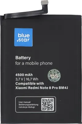 Obrázek produktu pro BATERIE vhodná pro Xiaomi Redmi Note 8 PRO (BM4J) 4500 mAh Li-Ion Blue Star