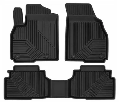 Image de Tapis avant en caoutchouc + tunnel pour Bestune T77 2024- (SUV) – 3 pièces, noirs, sur mesure