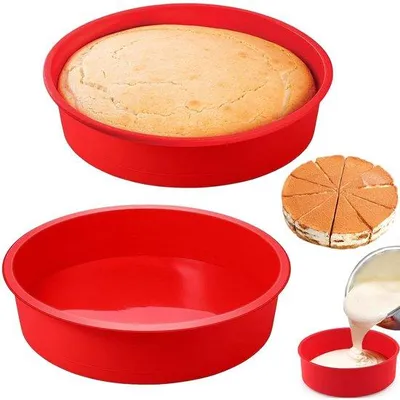 Zdjęcie produktu dla Silikonowe formy do ciast, okrągłe, 20 cm, zestaw 2 sztuk