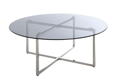 Produktbild von HAKU Couchtisch edelstahl, grau - Edelstahl, Sicherheitsglas 8 mm, B/H/T: 100x40x100 cm