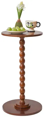 Runder Beistelltisch, 30x30x55 cm, rustikales Braun, Holzbeine