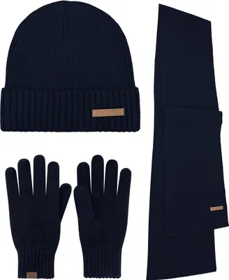 Produktbild von normani Winterset aus Wolle Mütze, Schal und Handschuhe glatt