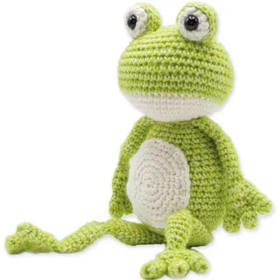 Produktbild von Hardicraft Vinny Frog, Strickset für Kinder, Baumwolle, Grün, Weiß
