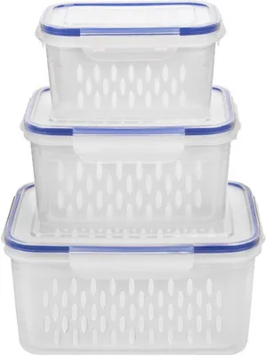 Immagine prodotto di Set di contenitori termici, 3 pezzi, 0,85 L + 1,75 L + 3,3 L, blu, con coperchi