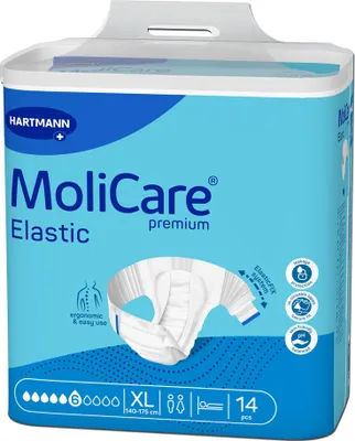 Productafbeelding van Molicare Premium Slip Elastisch, 6 druppels, maat XL - 1 pak met 14 inleggers