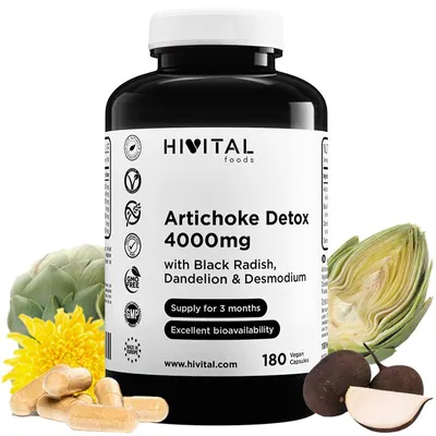 Zdjęcie produktu dla Alcachofa Detox, 4000 mg | 180 wegańskich kapsułek, Obraz wygenerowany przez AI