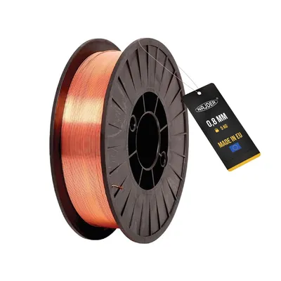 Produktbild von NAJDER Verkupferter Schweißdraht ER70S-6 0,8 mm, 5 kg. Zum Schweißen im MIG/MAG-Verfahren, zum Schweißen von unlegiertem Baustahl. Korrosionsbeständiger Draht