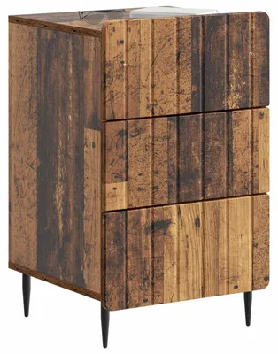 Produktbild von vidaXL Nachttisch mit Schubladen Altholz 43 x 41 x 68 cm Holzwerkstoff