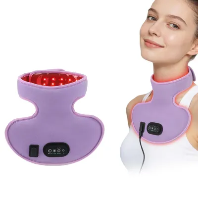 Produktbild von Rotlichttherapie Gerät LED, Rotlichtmaske für Hals & Dekolleté mit 72 LEDs 660nm/850nm, tragbares Lichttherapie Gerät für Beauty Pflege Zuhause