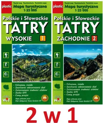 Productafbeelding van Poolse en Slowaakse Hoog- en Westelijke Tatra. Set van twee gelamineerde wandelkaarten. Editie 2025. WiT