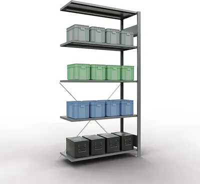 Produktbild von SCHULTE Regal MULTIplus150 12745 Anbau 2.000x1.000x400mm 5Böden vz