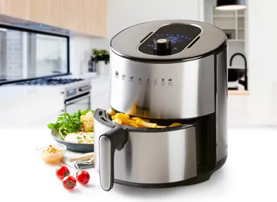 Produktbild von 4l 1500w edelstahl-heißluftfritteuse Domo DO530FR