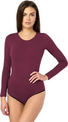 Produktbild von Merry Style Damen Langarm Body MS-114(Weinrot, L)