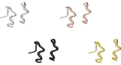 Produktbild von Nasenpiercing, Nasenstecker Chirurgenstahl Nasenstecker SCHLANGE