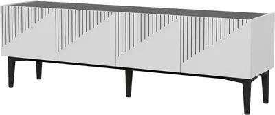 Image de [en.casa] Armoire TV Oppdal 45x154x37cm blanc et noir marbré