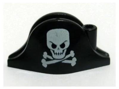 Produktbild von LEGO Schwarz Minifigure, Kopfbedeckung Hut, Pirate Bicorne (2528pb03) –
