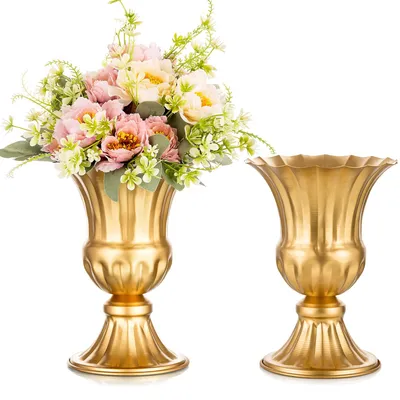 Metall-Blumentopf für Hochzeitstisch, gold, 23 cm