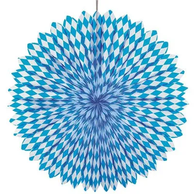 Produktbild von Papstar Dekofächer Ø 75 cm "Bayrisch Blau" schwer entflammbar, 10 Stück