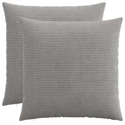 Imagen del producto de Funda de cojín, 2 unidades, HEERLEN, gris claro, 80 x 80 cm, tejido de cuerda