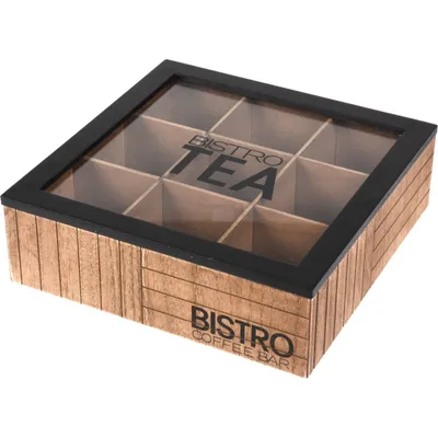 Produktbild von Teebeutelaufbewahrung mit 9 Fächern und Deckel für frischeren Tee