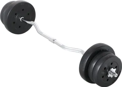 Produktbild von Yaheetech 25 kg SZ Curlset Langhantel-Set, Hantel-Set für Krafttraining, SZ-Stange mit 6 Scheiben, Curl-Stange mit Gewichten, Hantelstangenset