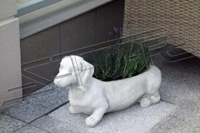 Produktbild von Blumenkübel Pflanz Kübel Dekoration Figur Blumentöpfe Garten Vasen Hund S103113