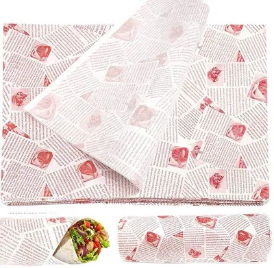 Produktbild von Backpapier 100 Stück, Lebensmittelpapier, 26 x 36 cm, Fettabscheiderpapier, Backfolie für Fleisch, Pizza, Sandwiches und Kuchen