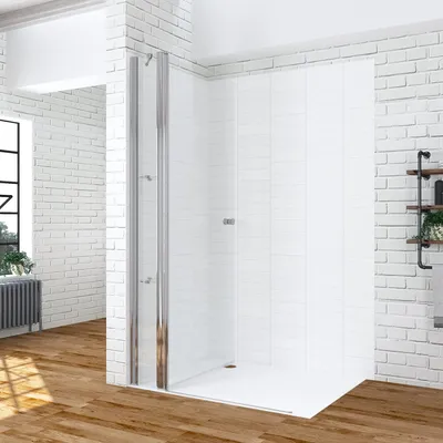 Produktbild von AQUALAVOS Walk in Dusche Duschglas Duschabtrennung Duschwand Glas 90x197 cm mit Duschablage