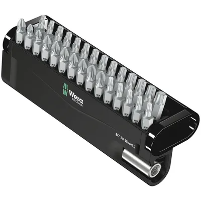 Produktbild von Wera Bit-Check 30, 30 Stück(e), Phillips, Pozidriv, Torx, PH 2, PZ 1, PZ 2, PZ 3, TX10, TX15, TX20, TX25, TX30, TX40, Edelstahl