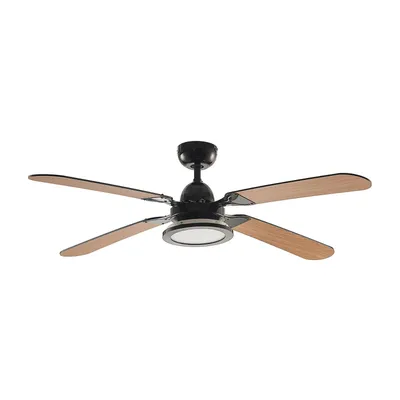 Produktbild von Lucande LED-Deckenventilator Tedric, schwarz, leise, 133 cm