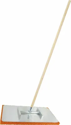 Produktbild von Set Deckenreibebrett 20x40cm oranger Schwammgummibelag 18mm + Stiel 120cm lang