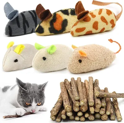 Produktbild von 36 Stück Katzenminzen Spielzeug Plüsch Maus Interaktives für Katzen Kätzchen Mäuse