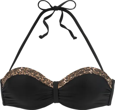 Produktbild von LASCANA Bügel-Bandeau-Bikini-Top Adele schwarz-leo Größe 46 Cup C
