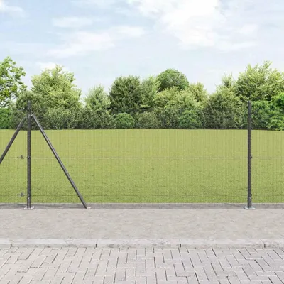 Produktbild von Maison Exclusive - Geschweißter Drahtzaun mit Betonfundament 25 x 1,5 m Grau Netz