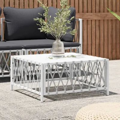 Produktbild von Gartentisch Weiß 70x70x34 cm Gewebe , Gartensofas Design 2024