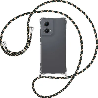 Produktbild von Handykette Backcover-Schutzhülle mit Band (Metall silberfarben) für Motorola Moto Edge 5G (2024) - camouflage
