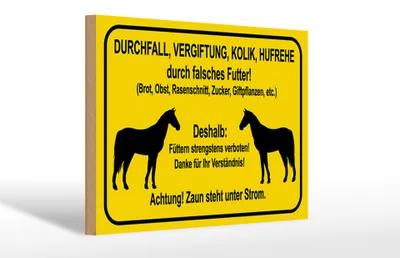 Produktbild von Holzschild Hinweis 30x20cm füttern strengstens verboten