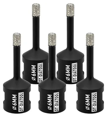 Produktbild von Diamantbohrerset - 5 Stück - 6 mm für Trockenbohrungen