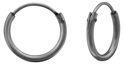 Produktbild von Kleine Creolen Silber 925 Ohrringe grau, roségold Grau 12 mm